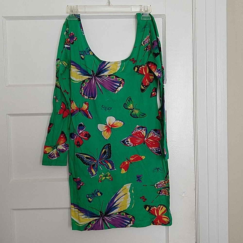 Moschino green pattered dress